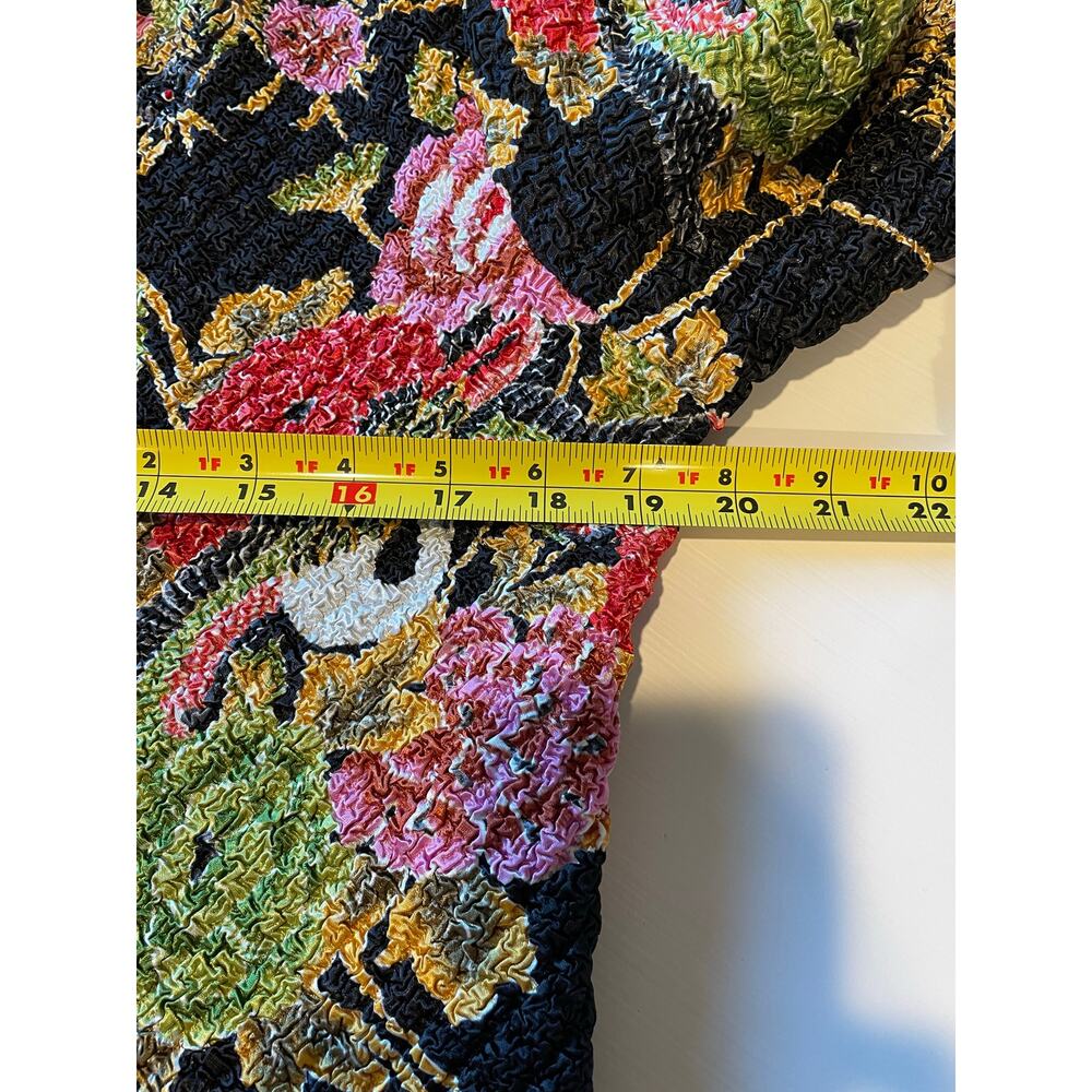 Tania Nardi Reversible Jacket Sz S Button Up Crinkle Texture Floral Black Artsy - Picture 9 of 10